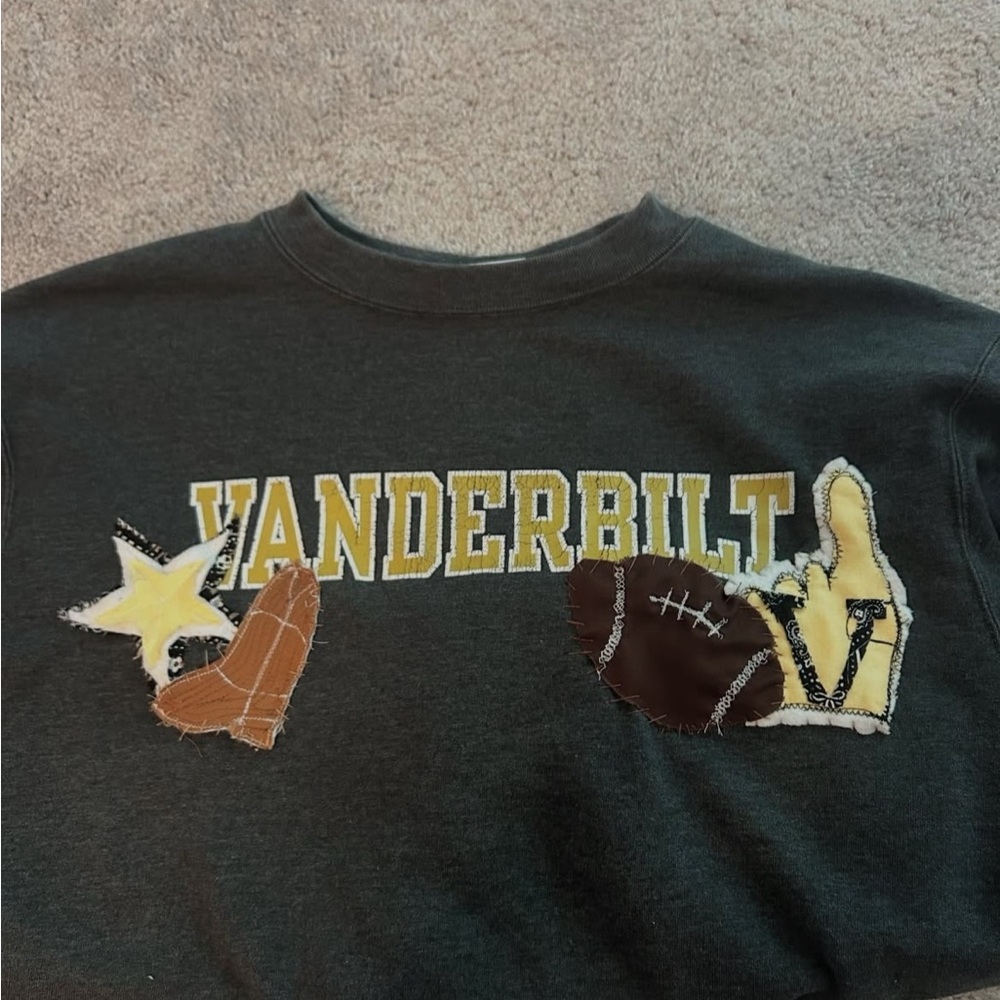 Handmade Patchwork Champion Vanderbilt Gray Sweat… - image 2